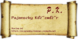 Pajenszky Kázmér névjegykártya
